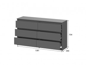 Комод с ящиками 1380 Денвер Графит серый в Нефтекамске - neftekamsk.magazinmebel.ru | фото - изображение 2