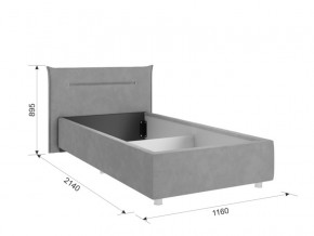 Кровать Альба 900 велюр графит в Нефтекамске - neftekamsk.magazinmebel.ru | фото - изображение 2